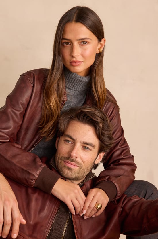 Unisex SEDUCTEUR jacket in 100% leather;${refinementColor}