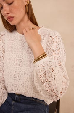 Long sleeve lace blouse MALIE;${refinementColor}