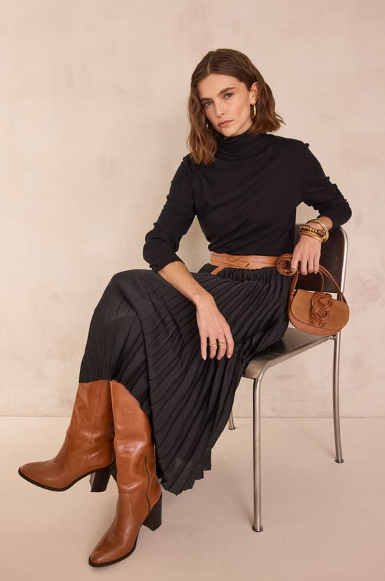 ESTHER pleated skirt;${refinementColor}