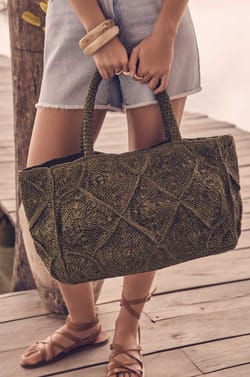 MARLON raffia tote bag;${refinementColor}