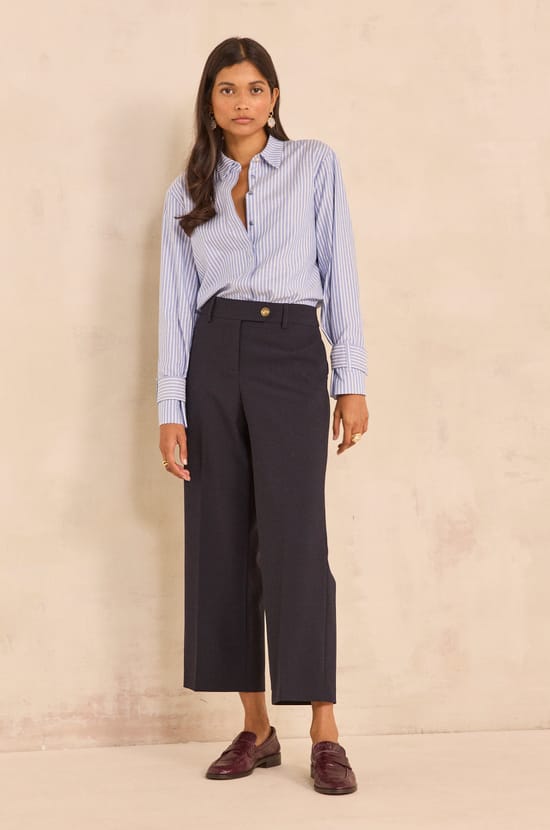 Loose fit navy pants LOLA;${refinementColor}