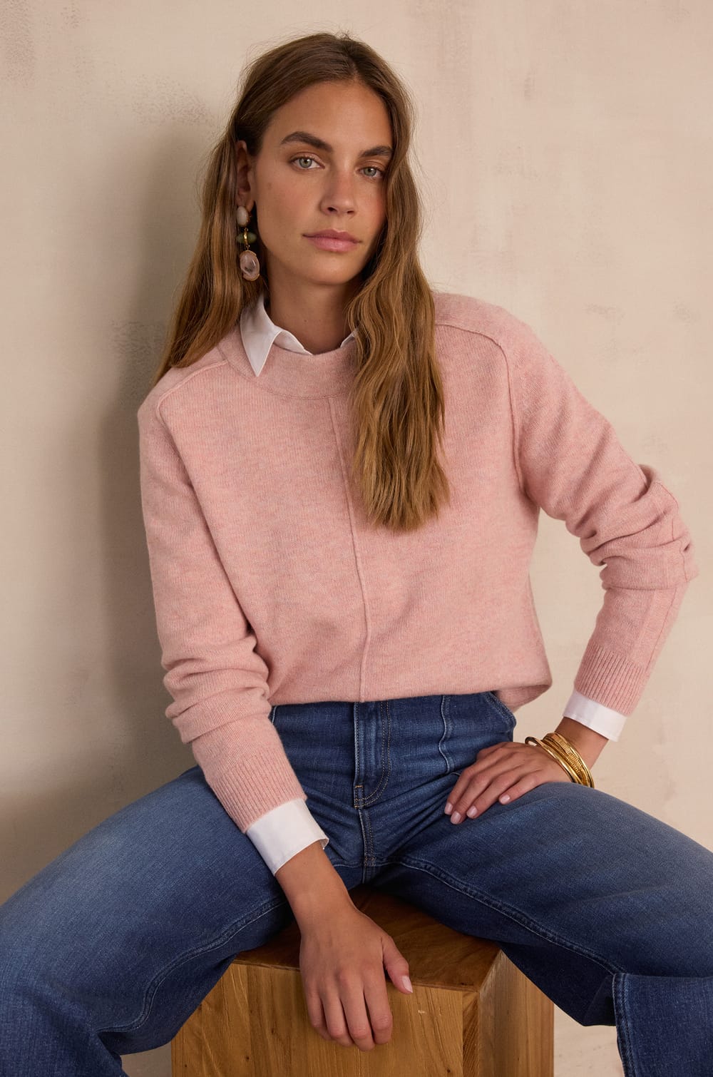 CLINTON jumper in 100% wool;${refinementColor}