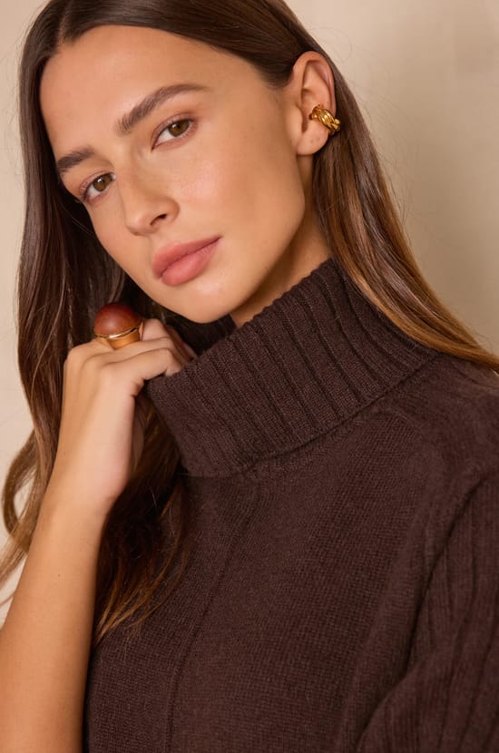 ROXA wool turtleneck dress;${refinementColor}