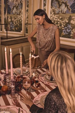 FELICITE sequin sleeveless T-shirt;${refinementColor}