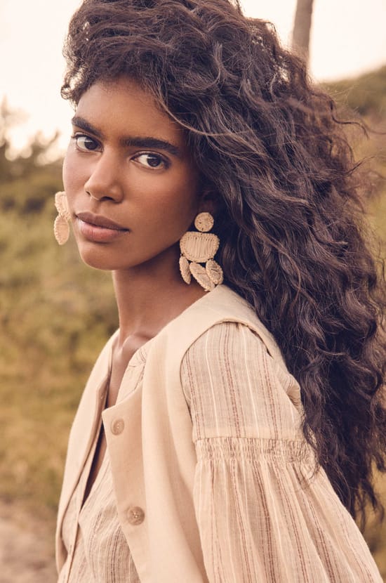 PRUNE Striped Cotton Blouse;${refinementColor}