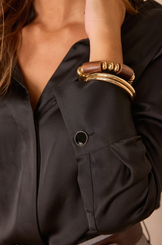 BASILE satin blouse;${refinementColor}