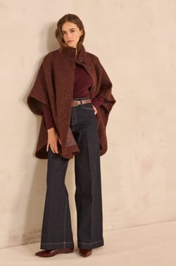Cassy mottled wool cape;${refinementColor}