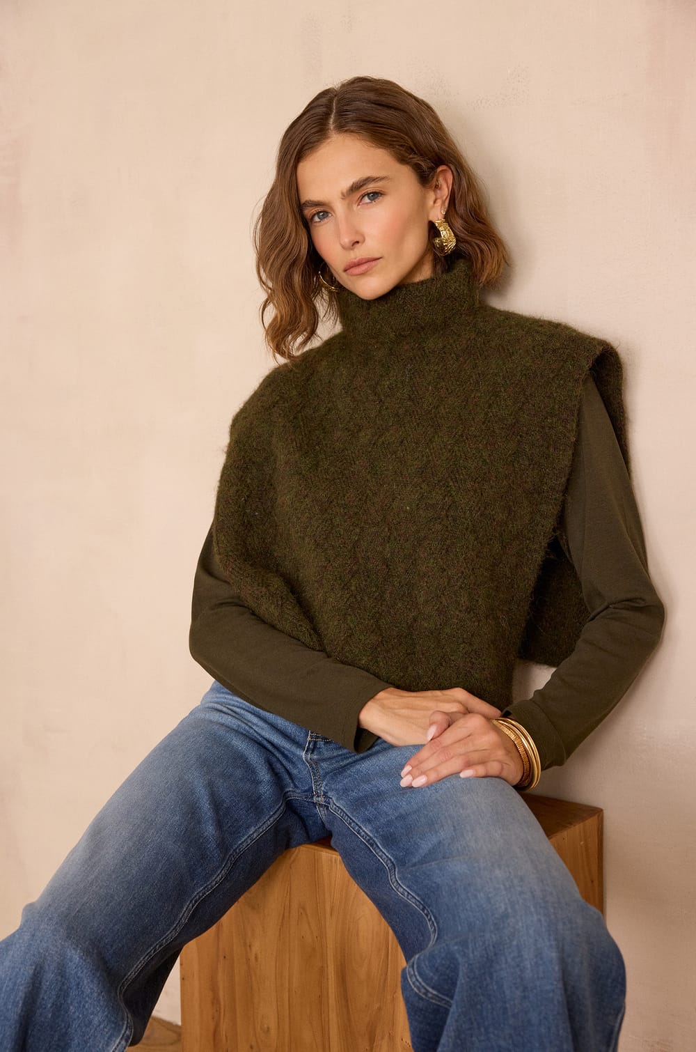 TAO Scarf with Cable Knit Pattern;${refinementColor}