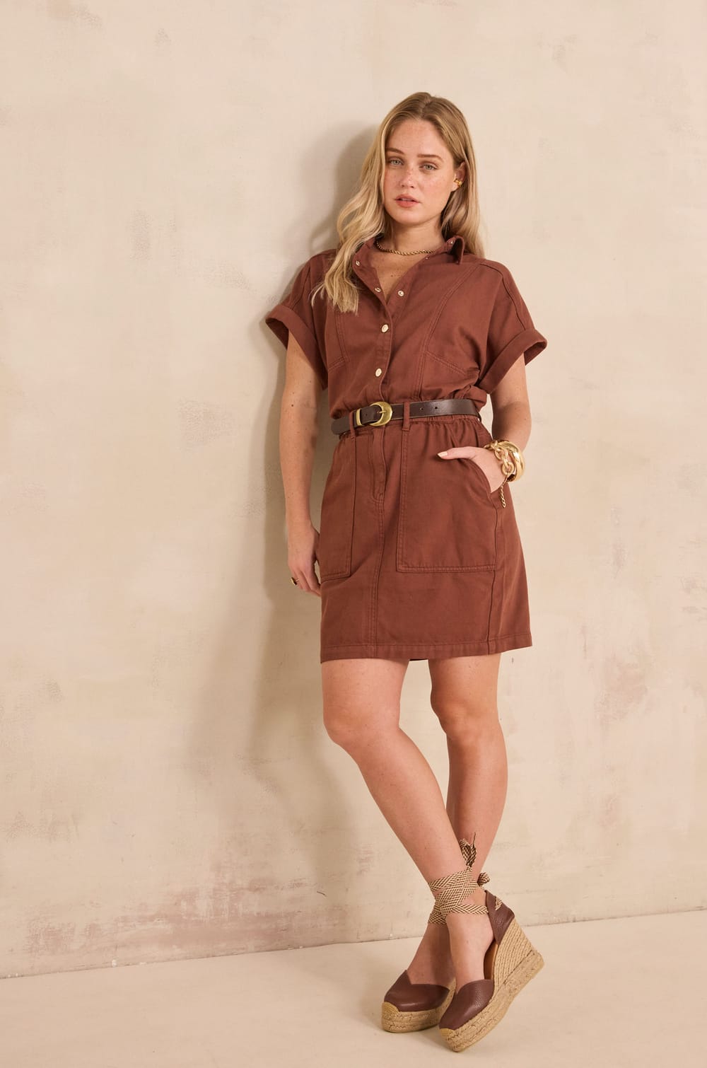 Short cotton dress BETSINA;${refinementColor}