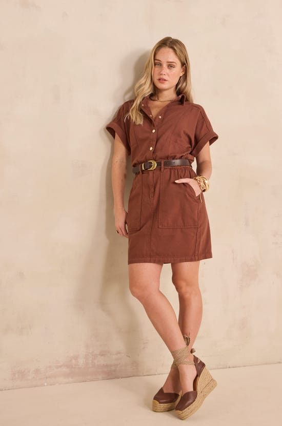 Short cotton dress BETSINA;${refinementColor}