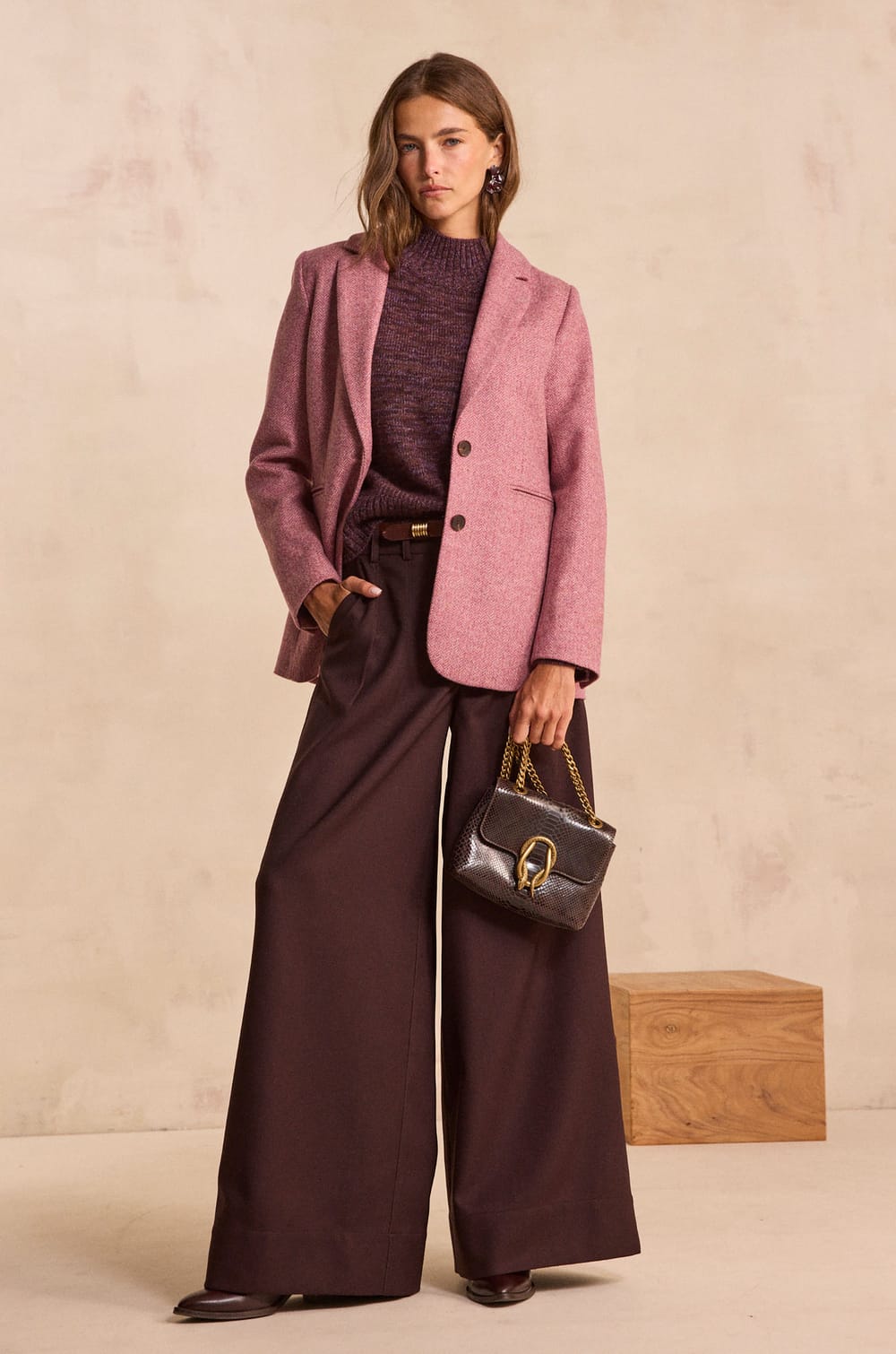 COURTNEY wool blend blazer jacket;${refinementColor}