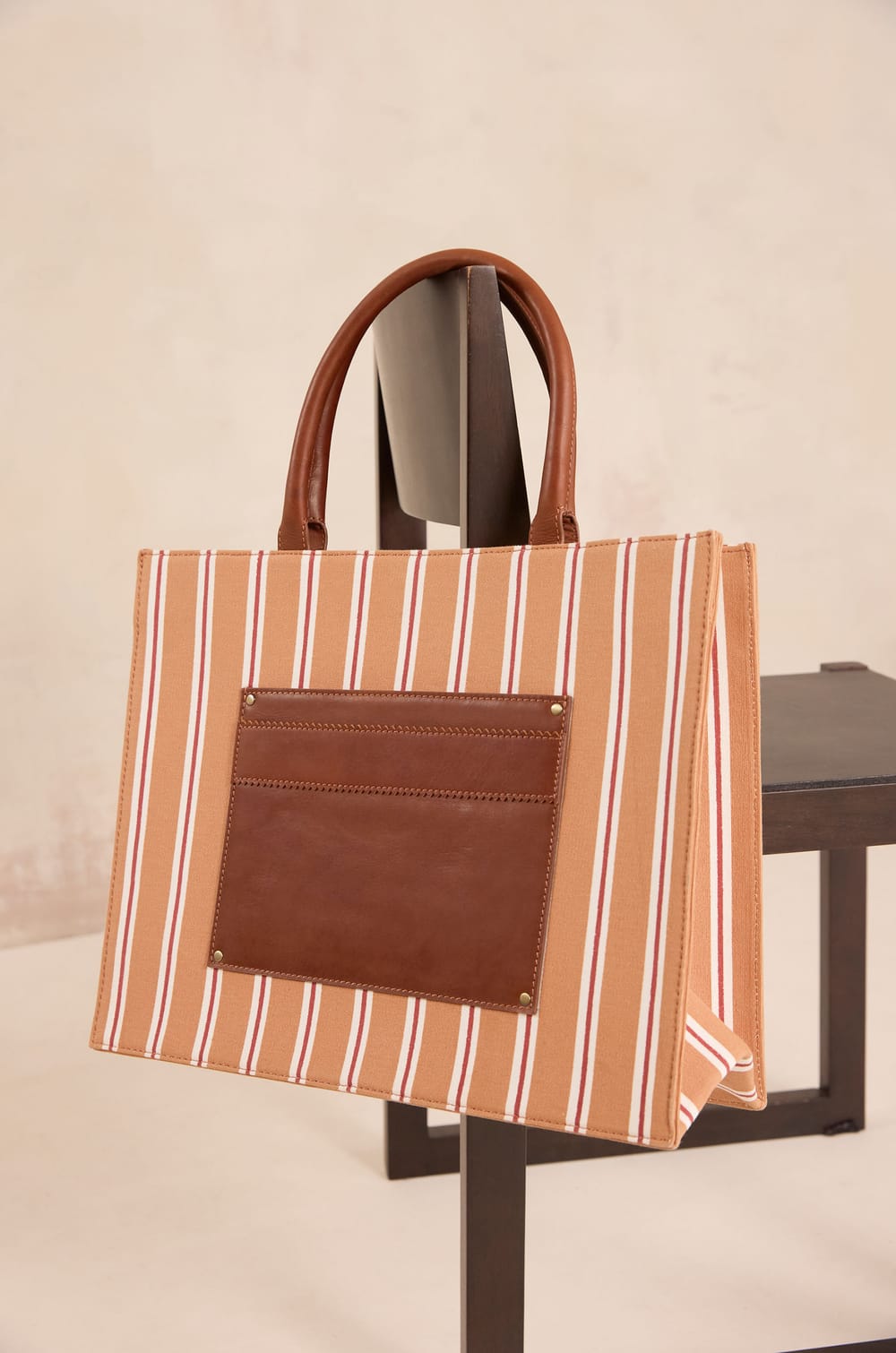 Striped cotton tote bag MATT;${refinementColor}