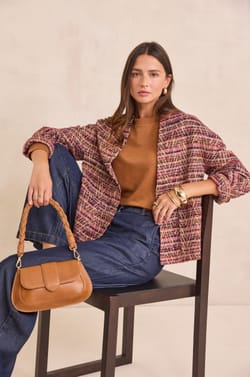 CAROLINE jacquard pattern jacket;${refinementColor}