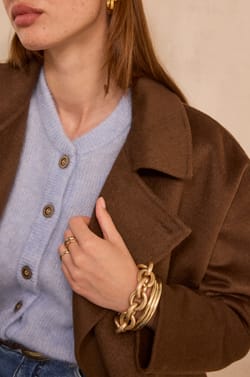 Long sleeve wool blend jacket CYRILE;${refinementColor}