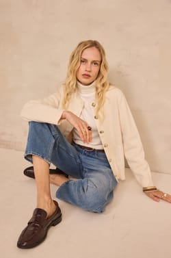 Veste &agrave; manches longues en laine m&eacute;lang&eacute;e ALEXIANE;${refinementColor}