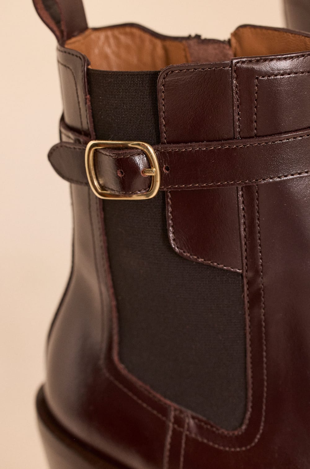 OCEANE leather heeled ankle boots;${refinementColor}