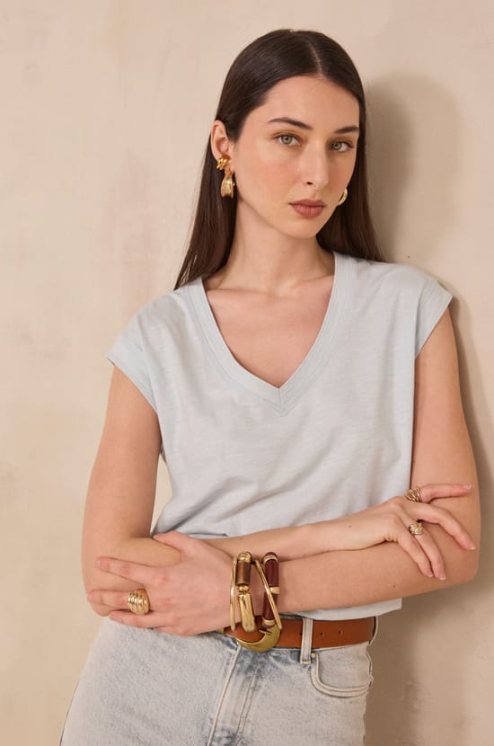 DELYA cotton t-shirt;${refinementColor}