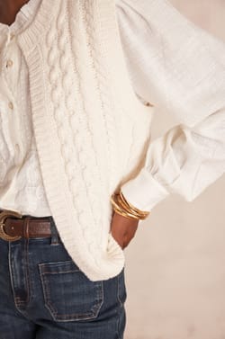 Gilet sans manches BIXENTE en laine torsad&eacute;e;${refinementColor}