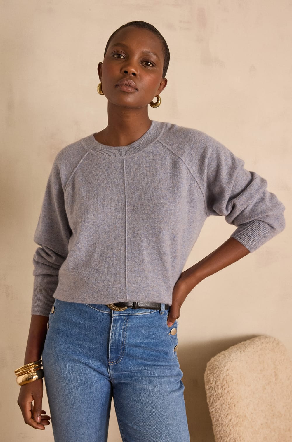 ARY jumper in 100% cashmere - 2 ply;${refinementColor}