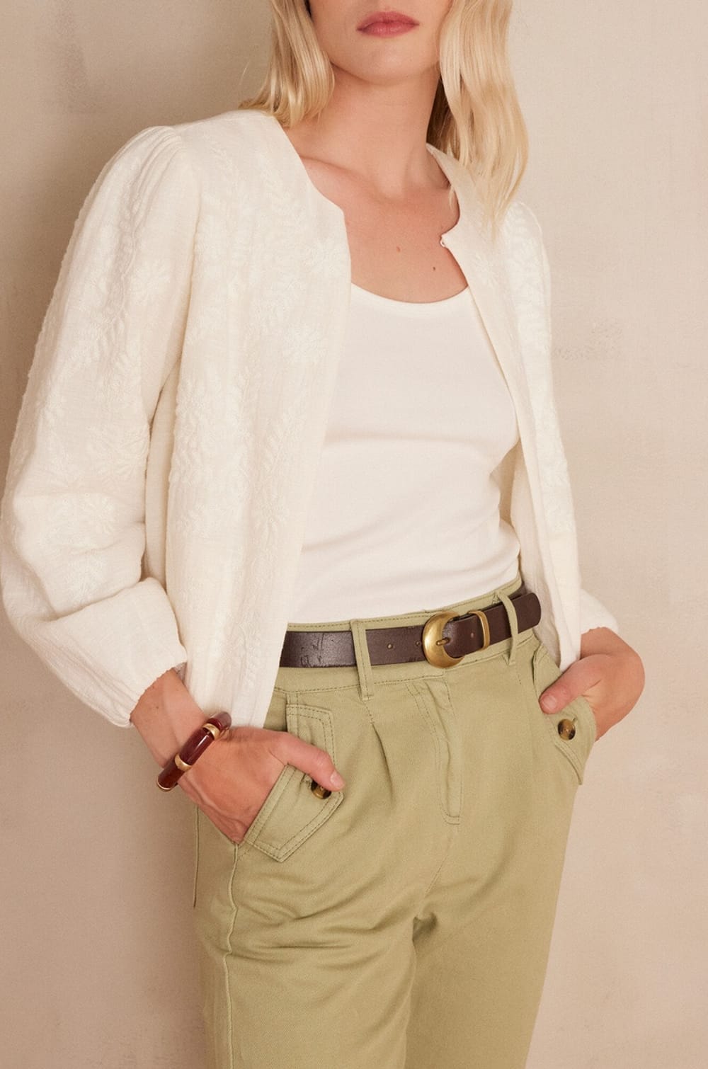 Veste PAMINA en coton brod&eacute;;${refinementColor}