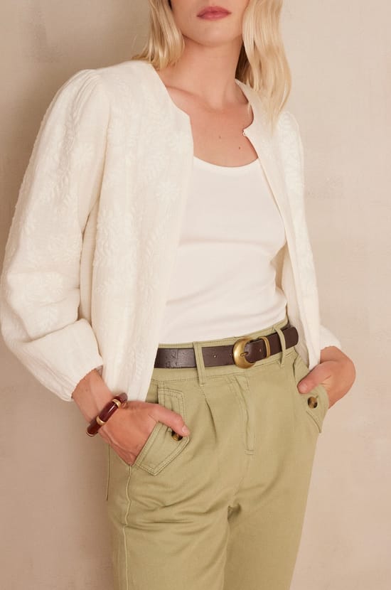 Veste PAMINA en coton brod&eacute;;${refinementColor}