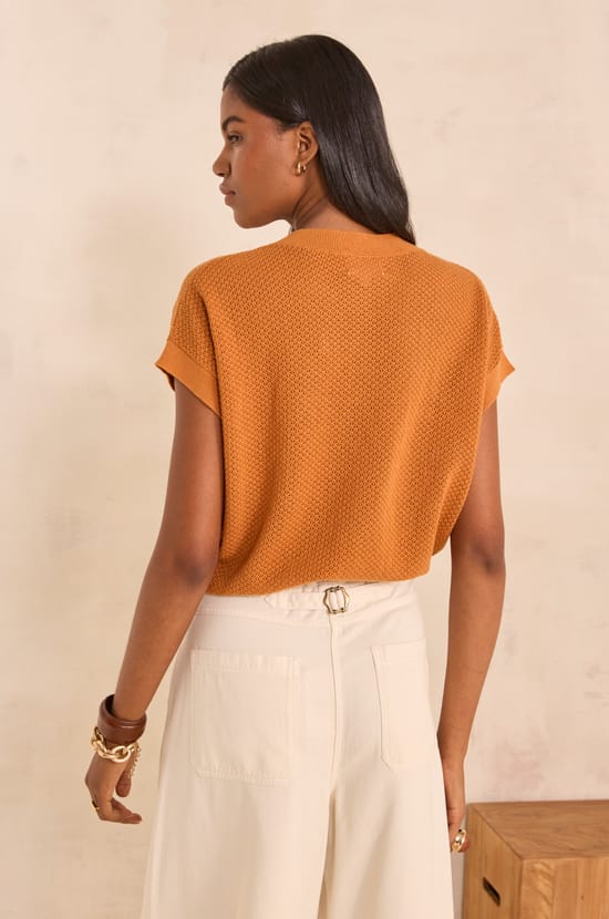Short-sleeved cotton vest ALMA;${refinementColor}