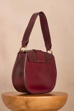 Bordeaux leather cowhide bag VALENTIN;${refinementColor}