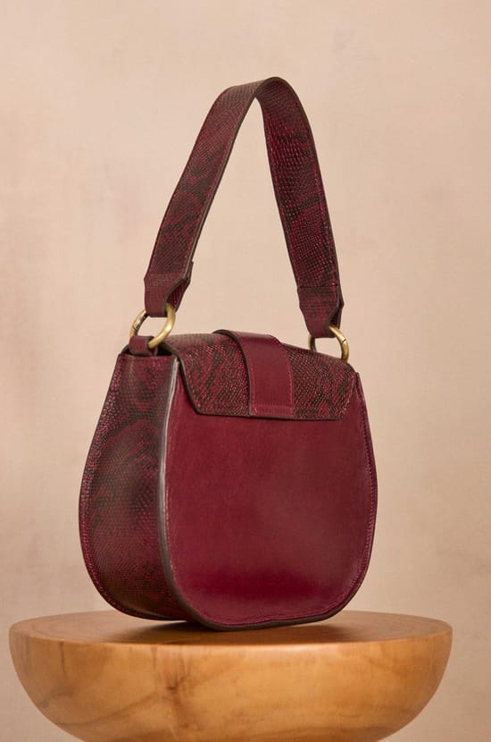 Bordeaux leather cowhide bag VALENTIN;${refinementColor}