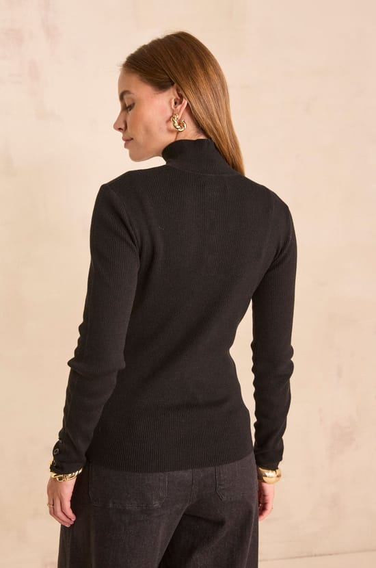 ASHLEY long sleeve blended wool sweater;${refinementColor}