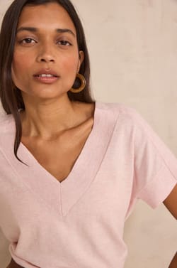 Pull &agrave; manches courtes en coton PRETTY;${refinementColor}