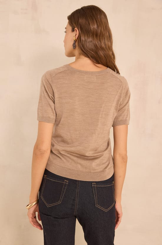 Short-sleeved wool sweater ALICE;${refinementColor}