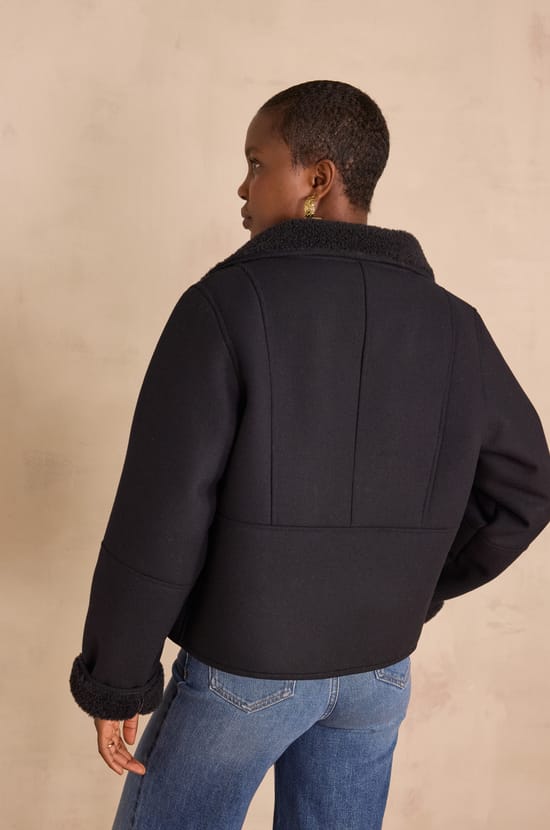 DEBBIE faux shearling coat;${refinementColor}