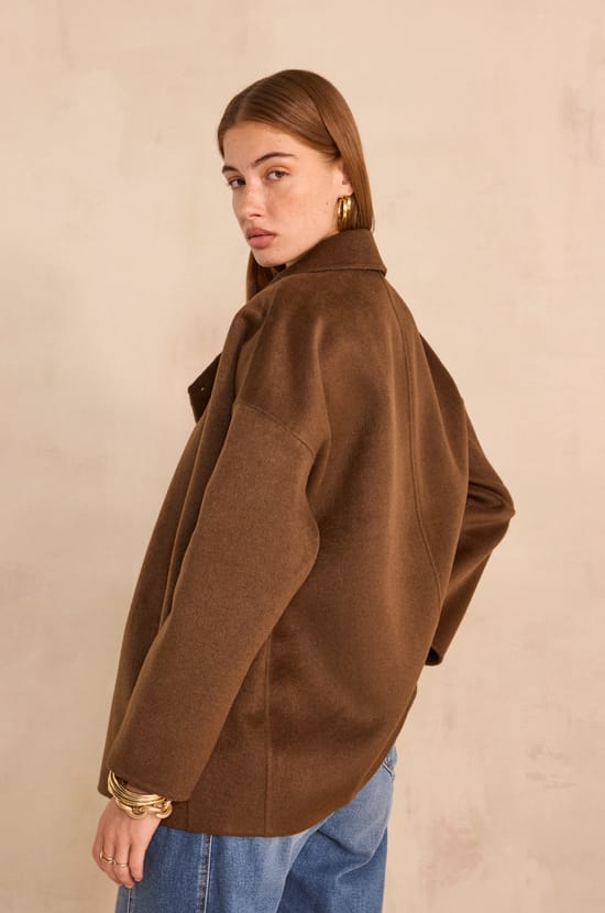 Long sleeve wool blend jacket CYRILE;${refinementColor}