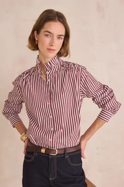 Striped blouse in 100% cotton DOUCE;${refinementColor}