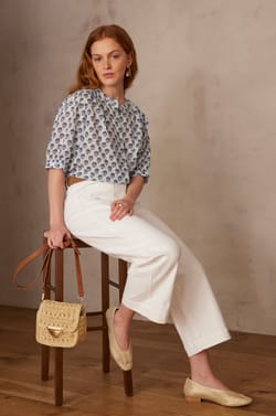 Pantalon large en coton LEA;${refinementColor}