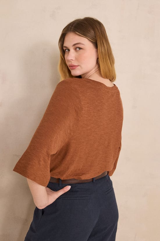 3/4 Sleeve T-shirt LIANA;${refinementColor}