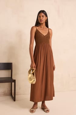 Robe crochet&eacute;e &agrave; bretelles en coton MAELINE;${refinementColor}