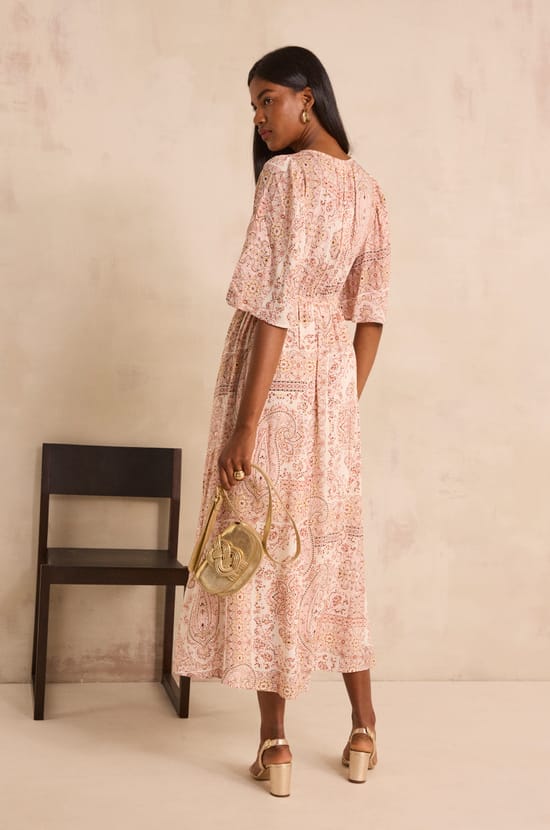 Robe fluide imprim&eacute;e &agrave; manches longues PERLA;${refinementColor}