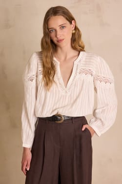 SELENA blouse in 100% cotton;${refinementColor}