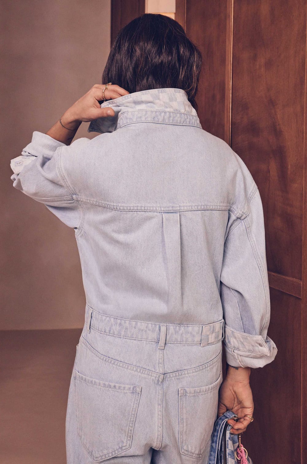 Combinaison ultra oversize en jean Audrey Lombard x Maison 123 BILLIE;${refinementColor}