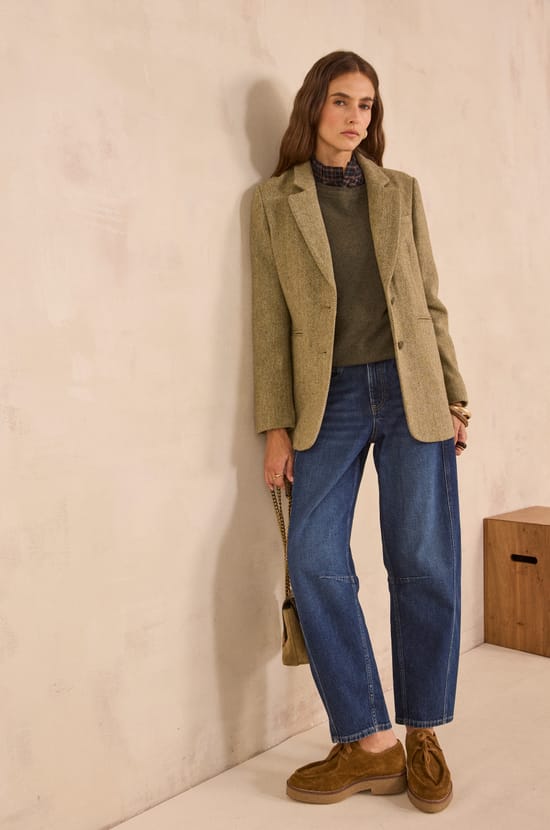 COURTNEY mixed wool blazer;${refinementColor}