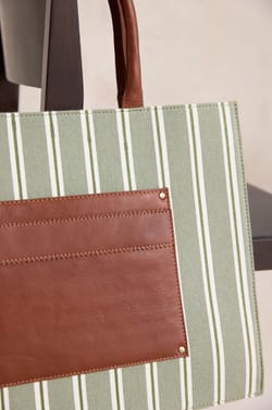 Striped cotton tote bag MATT;${refinementColor}