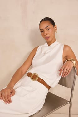 DORINE sleeveless top;${refinementColor}