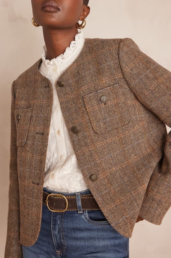 PIA Jacket in chevron wool;${refinementColor}