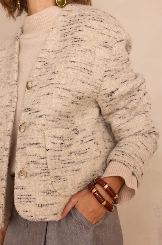 COLETTE tweed jacket;${refinementColor}