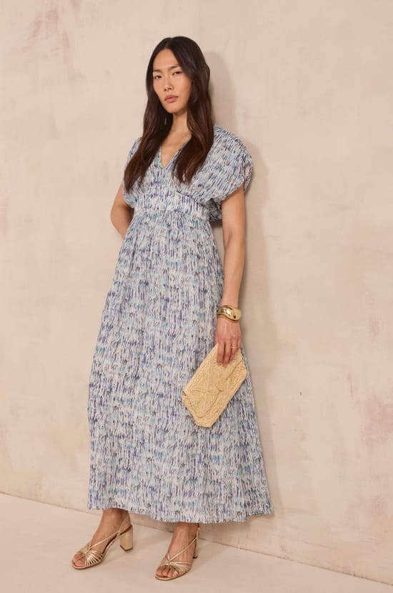 Robe imprim&eacute;e fluide BLUE;${refinementColor}