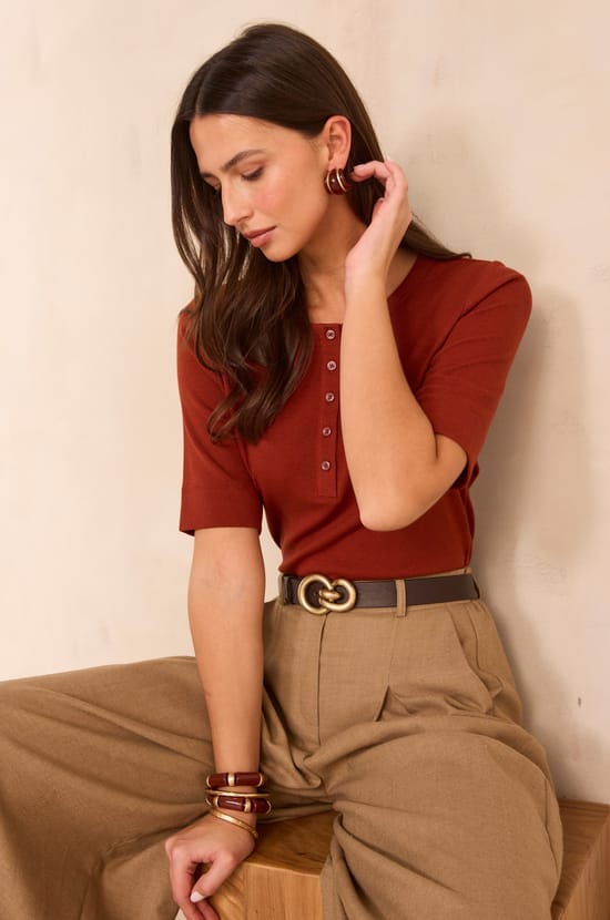 3/4 Sleeve T-Shirt TESSY;${refinementColor}