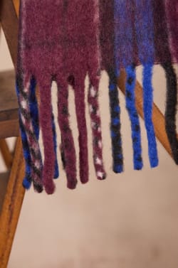 Woven checked wool blend scarf ROSALIE;${refinementColor}