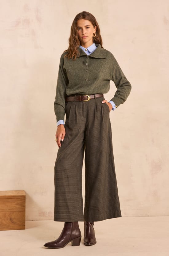 LIVIO Prince of Wales patterned trousers;${refinementColor}