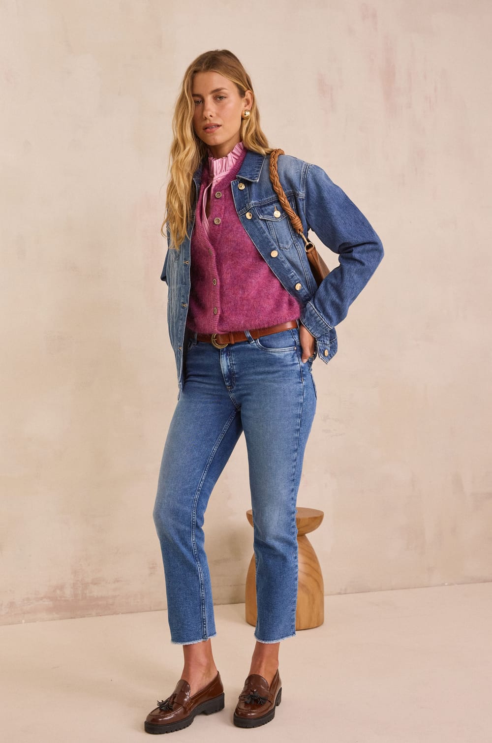 LOULOU sleeveless mohair cardigan;${refinementColor}